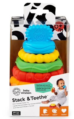 Baby Einstein Stack & Teethe zestaw 5 gryzaków do układania 0+