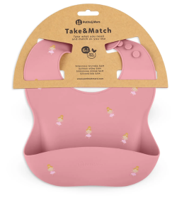 Silikonowy śliniak Petite&Mars TAKE&MATCH Rose Princesses 6 mies.+