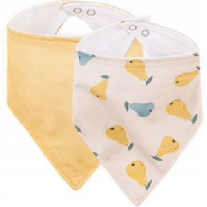 Śliniaki bandana Petite&Mars Luke Beige Pears i Intense Ochre 3 mies.+