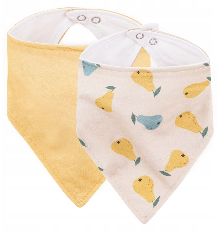 Śliniaki bandana Petite&Mars Luke Beige Pears i Intense Ochre 3 mies.+