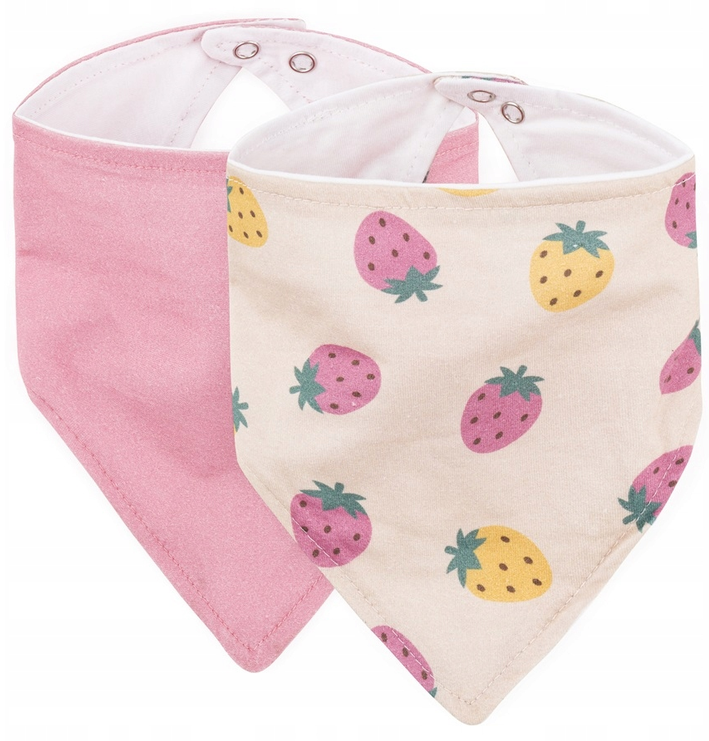 Śliniaki Petite&Mars Luke Beige Strawberries i Dusty Rose