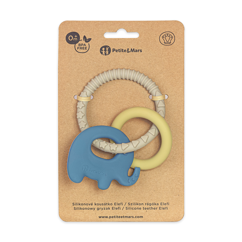 Opakowanie gryzaka Petite&Mars Elefi Cute Blue