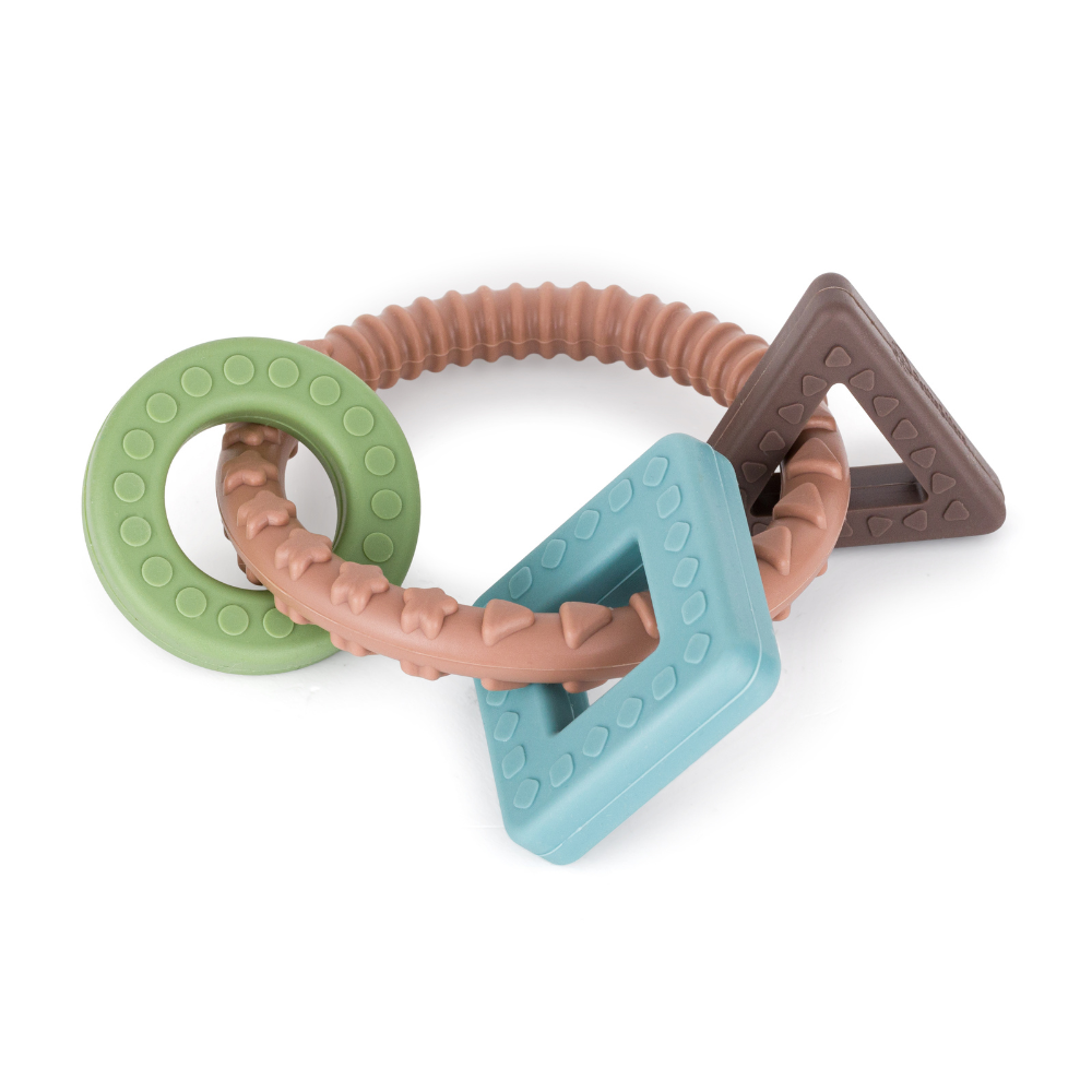 Geometryczne elementy gryzaka Petite&Mars Figures Velvet Latte