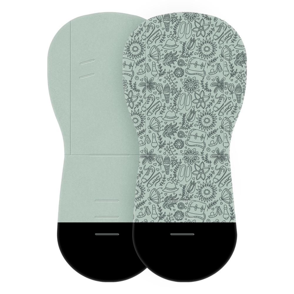 Dwustronna wkładka do wózka Petite&Mars Foamy Green Hipster