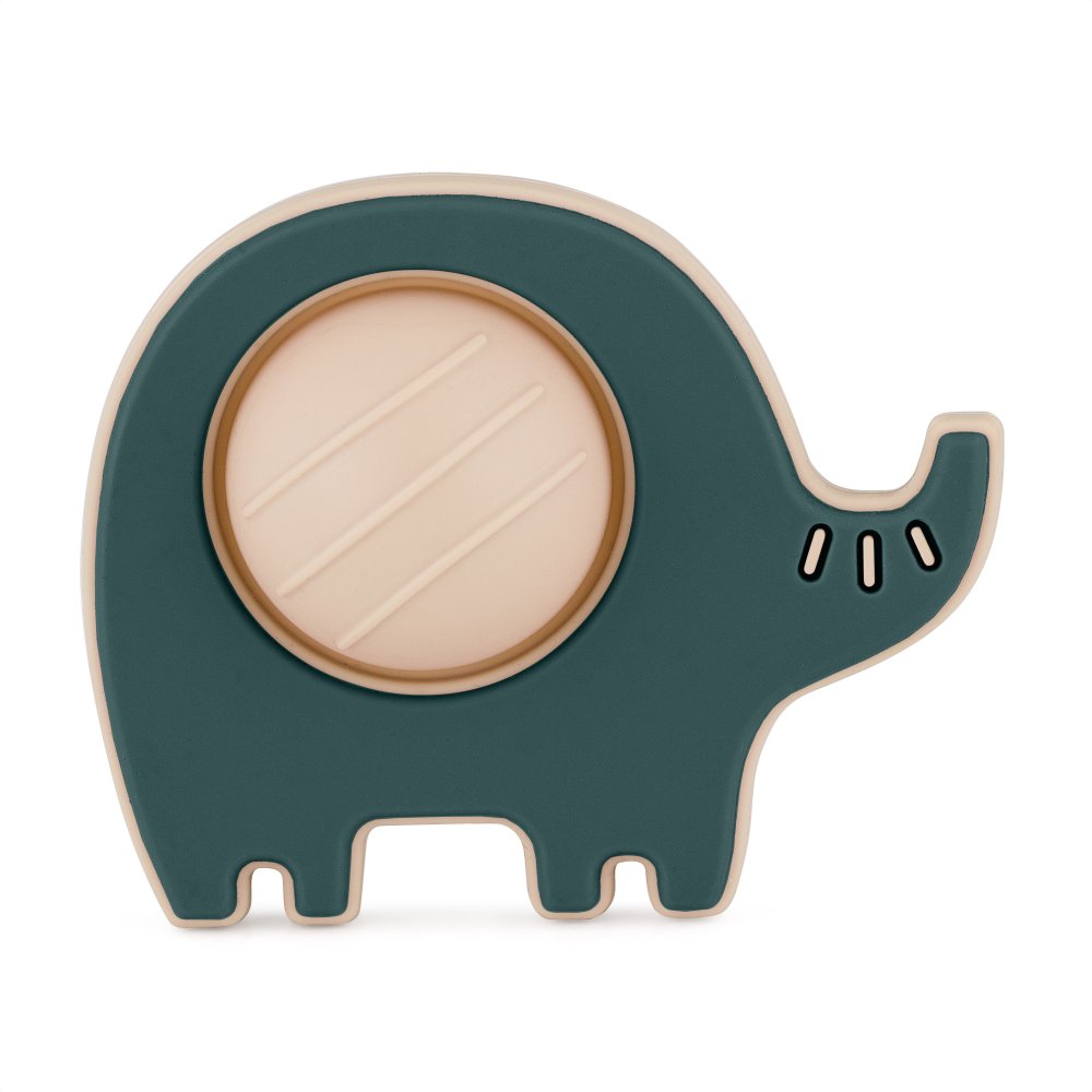 Silikonowa zabawka pop-up Petite&Mars Elephant Edwin Misty Green 6 mies.+