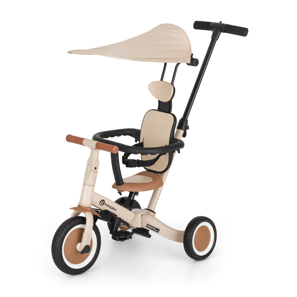 Rowerek Petite&Mars Turbo Plus Desert Sand z daszkiem