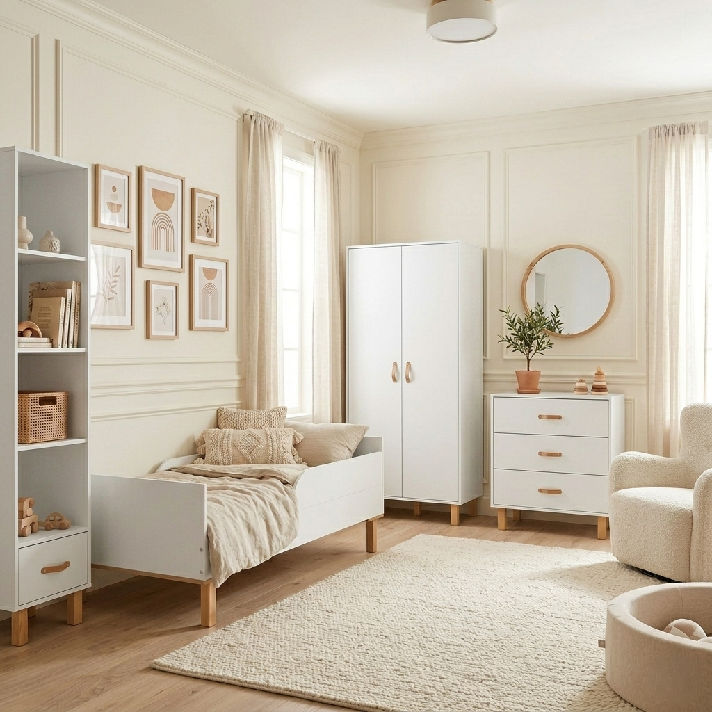 Klupś Sofie łóżko młodzieżowe 180×80 buk-biel - obrazek 2