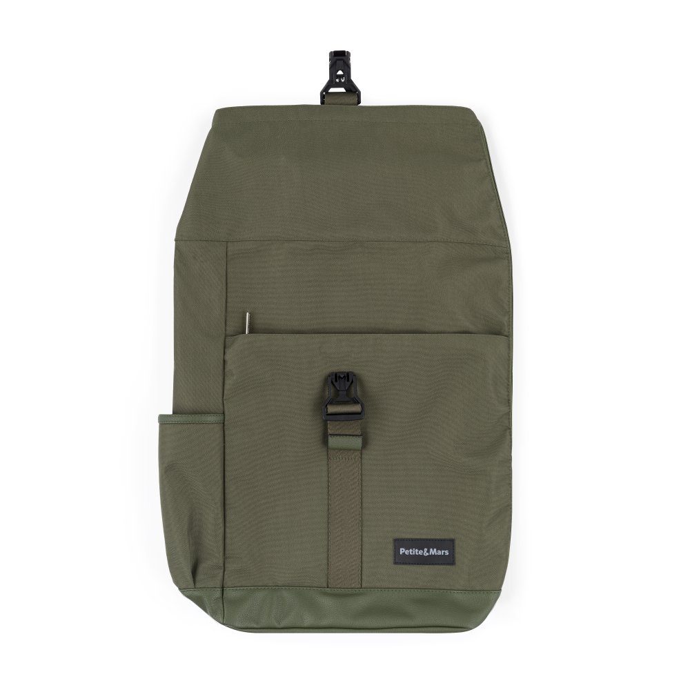 Rozłożona górna część plecaka Petite&Mars Jackob Military Green