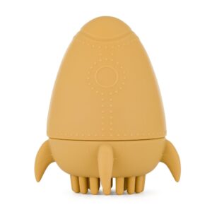 Silikonowa zabawka kąpielowa Petite&Mars Splashy Rocket Intense Ochre 6 mies.+