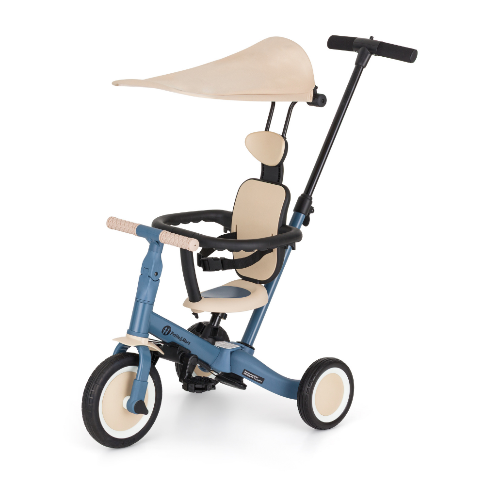 Rowerek Petite&Mars Turbo Plus Ocean Blue z daszkiem
