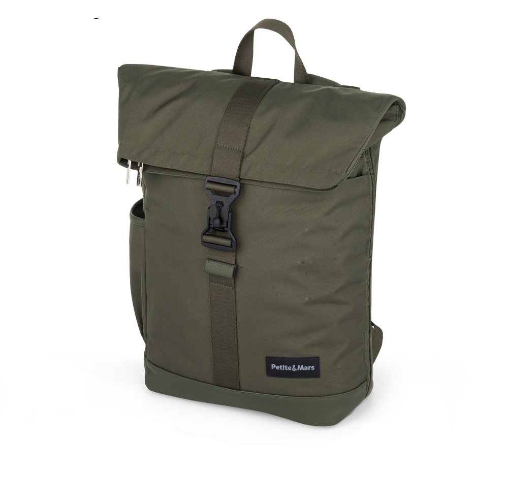 Zielony plecak do wózka Petite&Mars Jackob Military Green