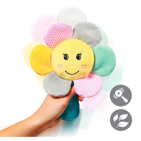 Miękka grzechotka Babyono Rainbow Flower