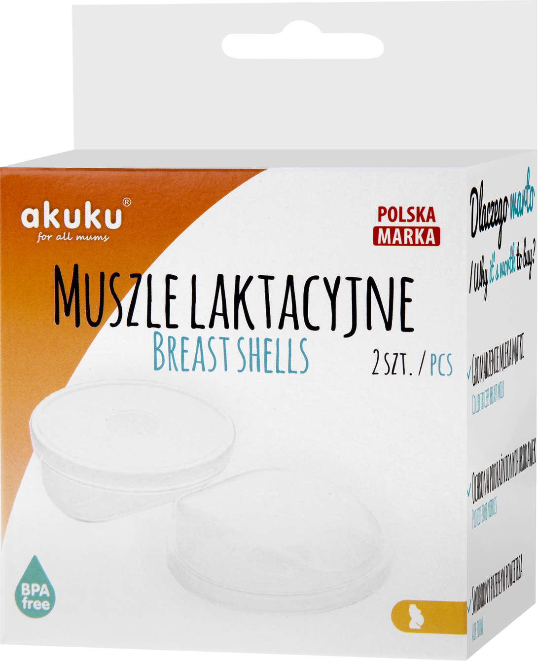 Muszle laktacyjne Akuku A0248 w opakowaniu