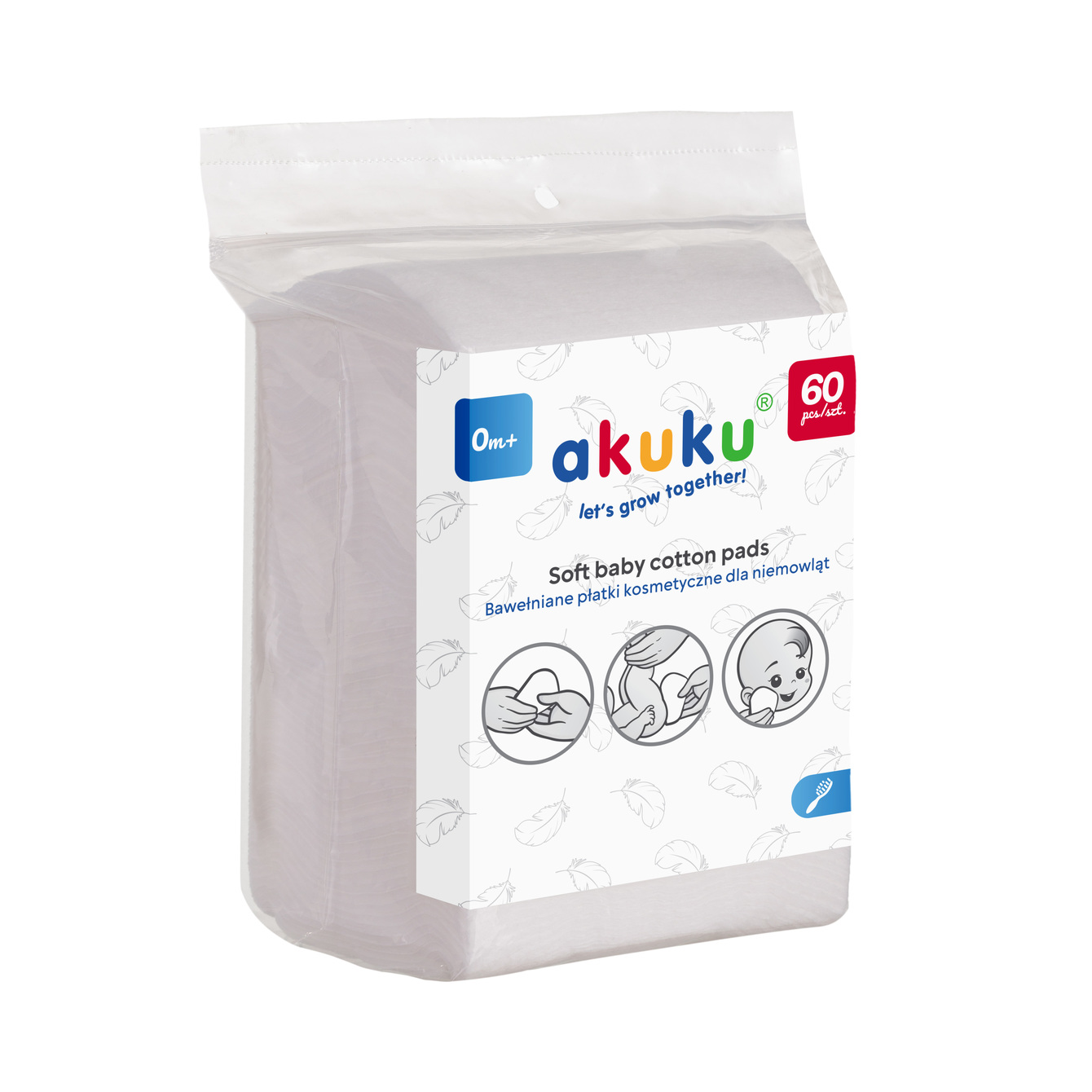 Bawełniane płatki kosmetyczne Akuku A0003 60 sztuk