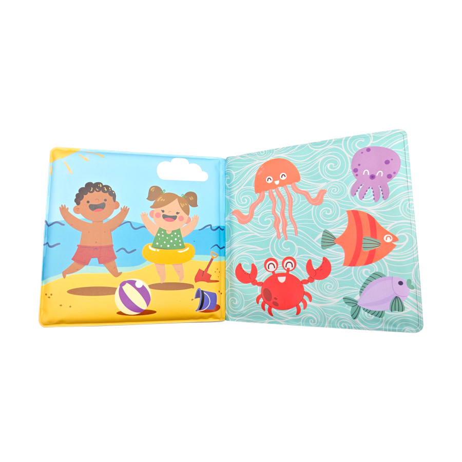 Morskie ilustracje w książeczce Akuku First Steps