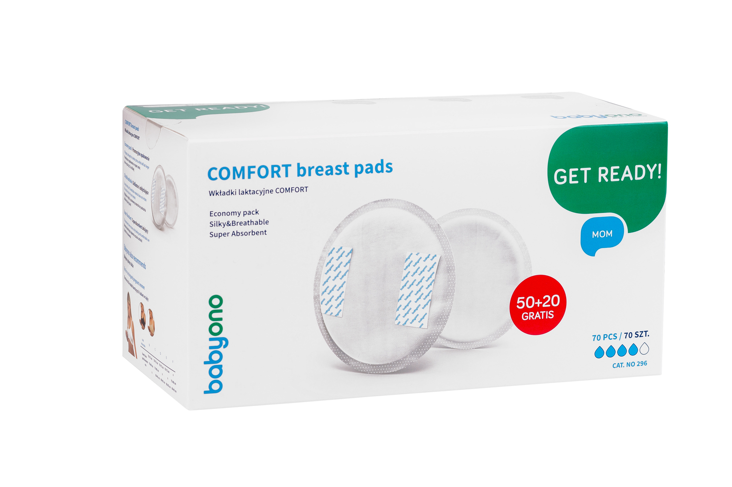 Opakowanie Babyono Comfort 50 plus 20 wkładek