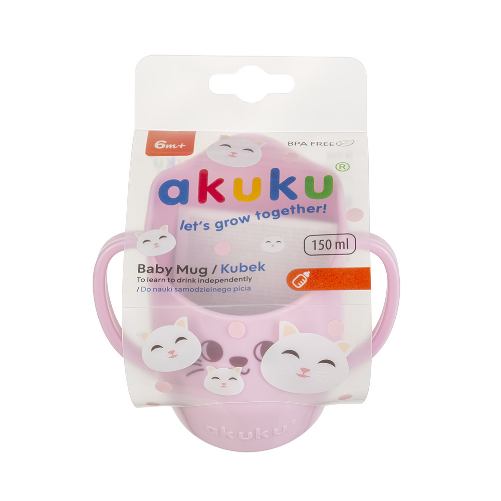 Różowy kubek Akuku w opakowaniu