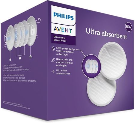 Philips Avent SCF254/61 jednorazowe wkładki laktacyjne 60 sztuk