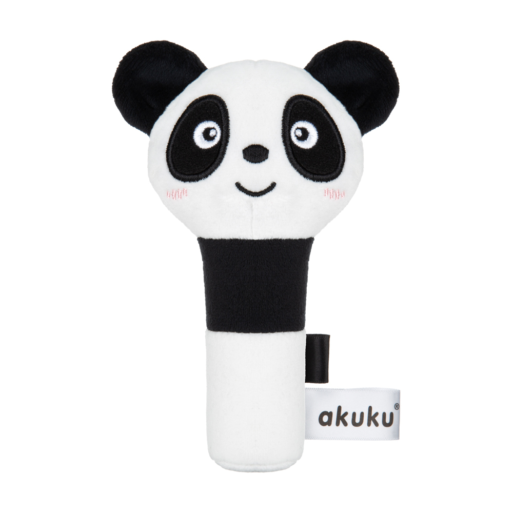 Akuku pluszowa grzechotka z piszczkiem Panda