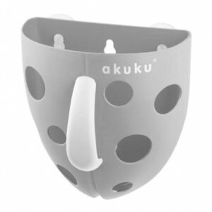 Szary pojemnik Akuku na zabawki kąpielowe
